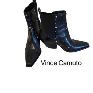Vince Camuto Black Embellished Heeled Boots